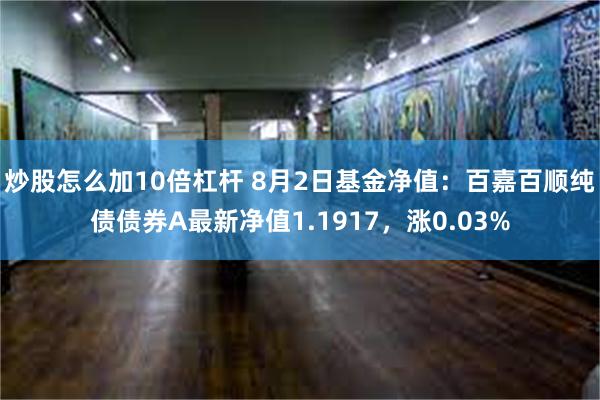 炒股怎么加10倍杠杆 8月2日基金净值：百嘉百顺纯债债券A最新净值1.1917，涨0.03%