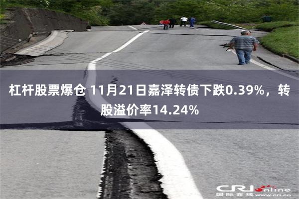 杠杆股票爆仓 11月21日嘉泽转债下跌0.39%，转股溢价率14.24%