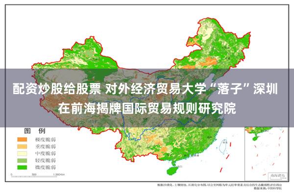 配资炒股给股票 对外经济贸易大学“落子”深圳 在前海揭牌国际贸易规则研究院