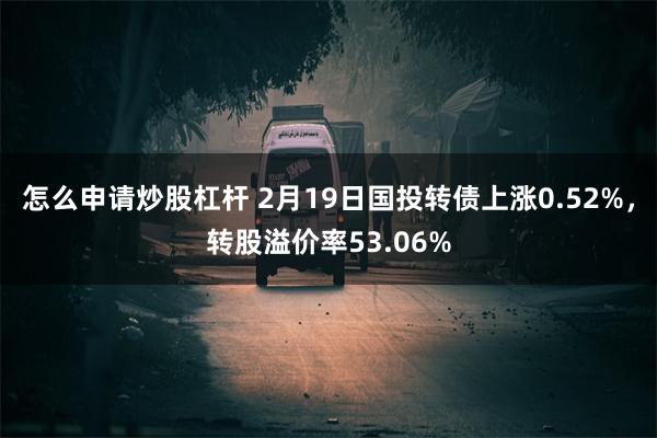 怎么申请炒股杠杆 2月19日国投转债上涨0.52%，转股溢价率53.06%